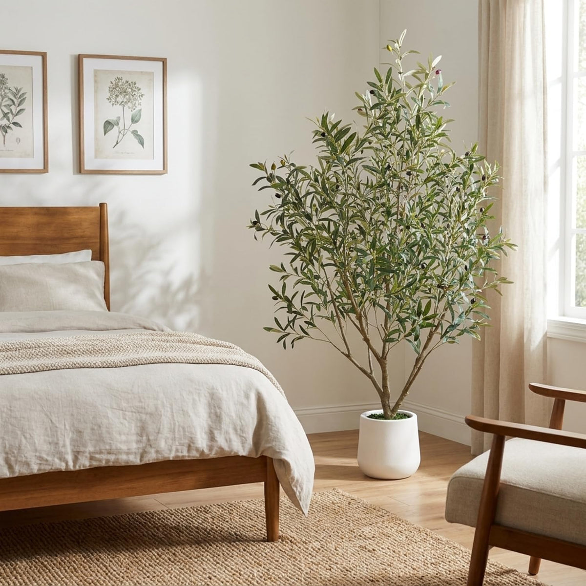 4FT Artificial Olive Tree Indoor Tall Faux with Planter