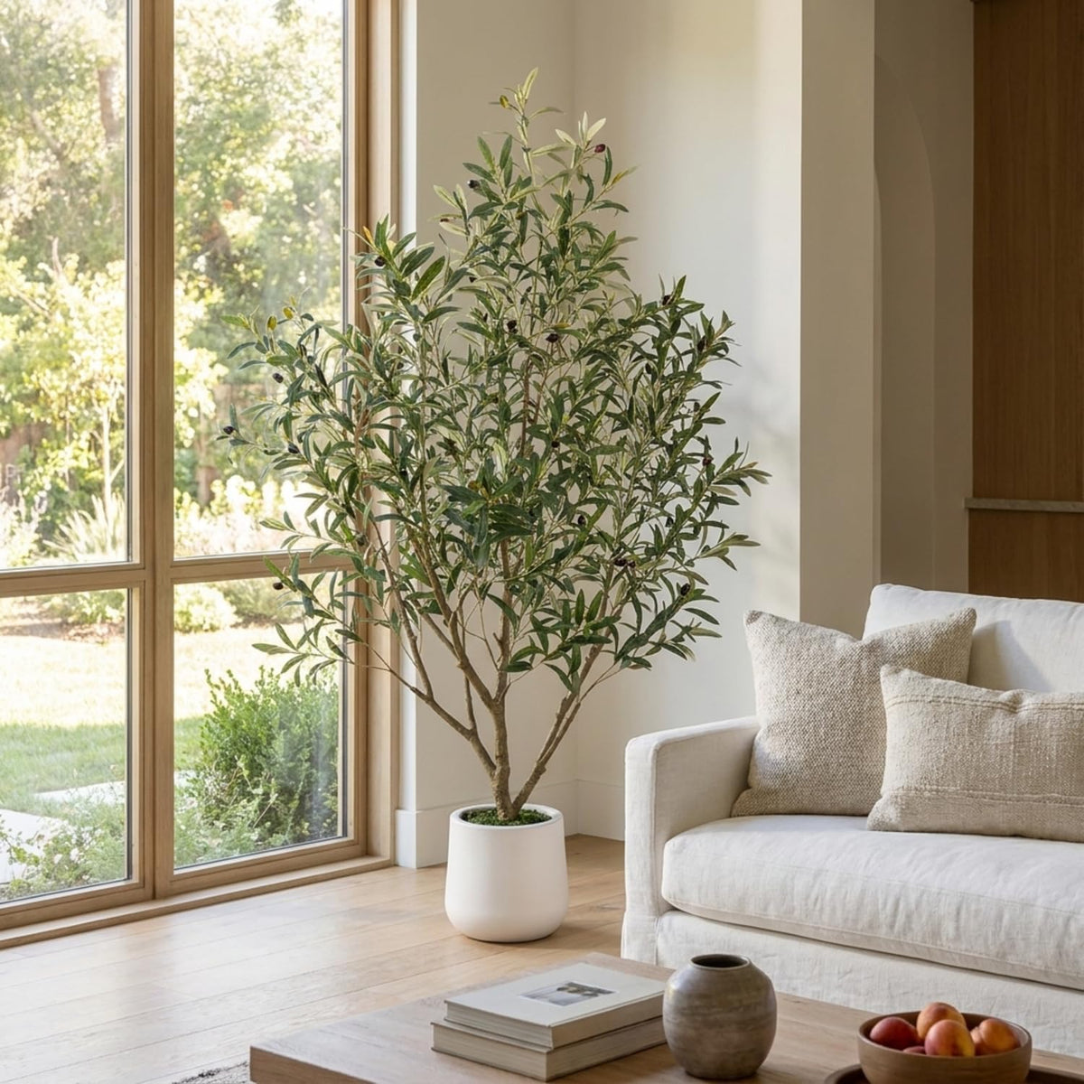 4FT Artificial Olive Tree Indoor Tall Faux with Planter