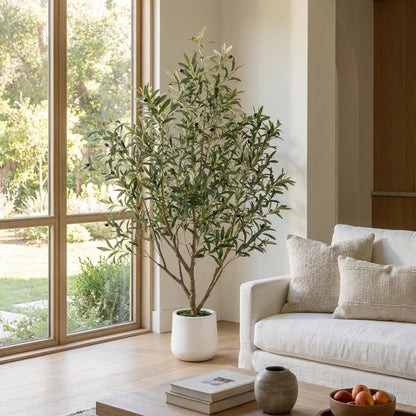4FT Artificial Olive Tree Indoor Tall Faux with Planter