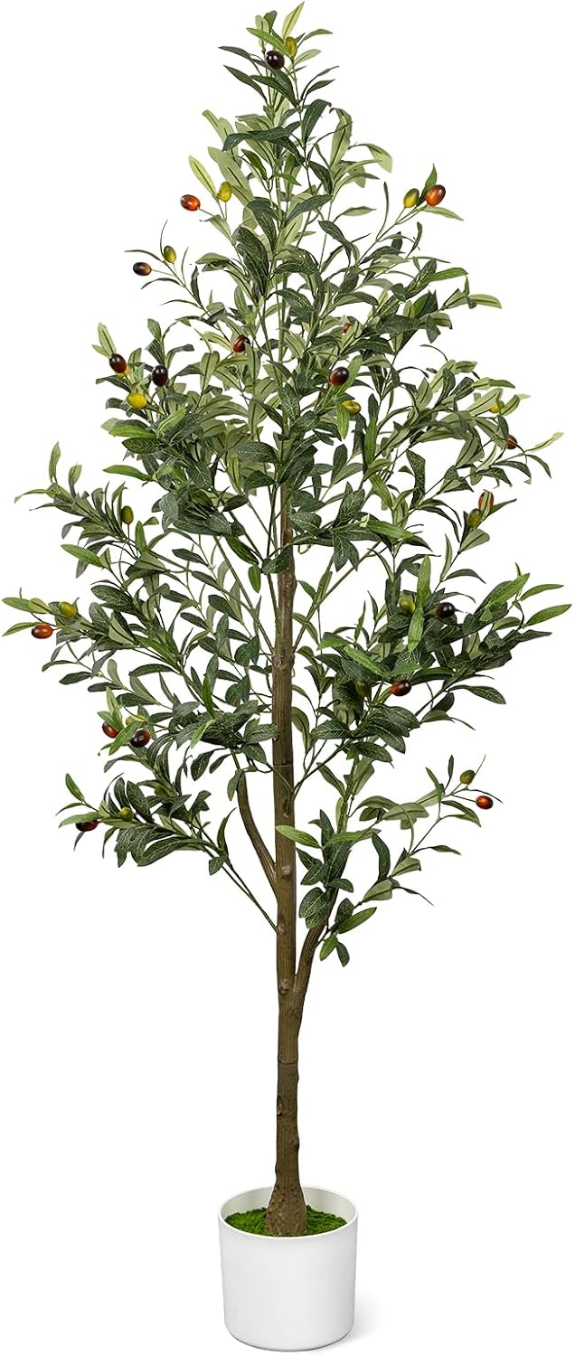 4FT Artificial Olive Tree Indoor Tall Faux with Planter