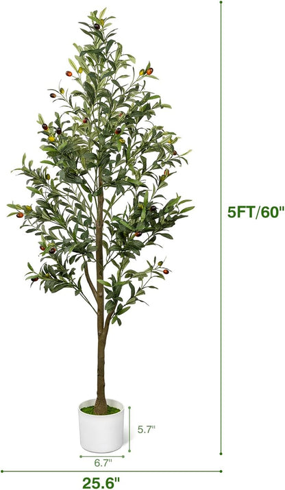 4FT Artificial Olive Tree Indoor Tall Faux with Planter