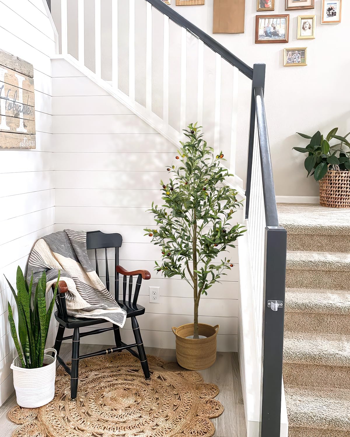 4FT Artificial Olive Tree Indoor Tall Faux with Planter
