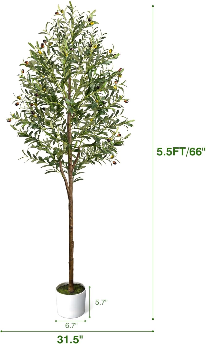 4FT Artificial Olive Tree Indoor Tall Faux with Planter