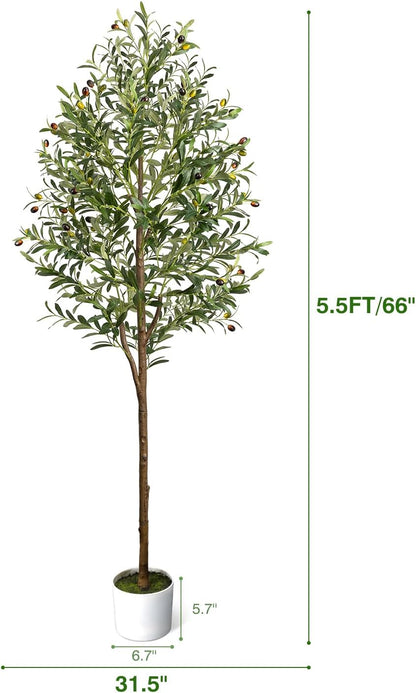 4FT Artificial Olive Tree Indoor Tall Faux with Planter