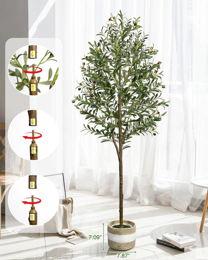 4FT Artificial Olive Tree Indoor Tall Faux with Planter