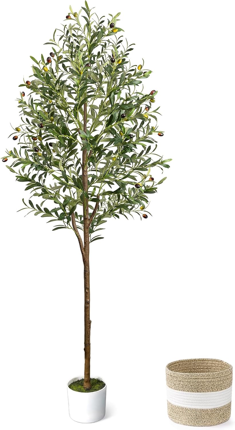 4FT Artificial Olive Tree Indoor Tall Faux with Planter