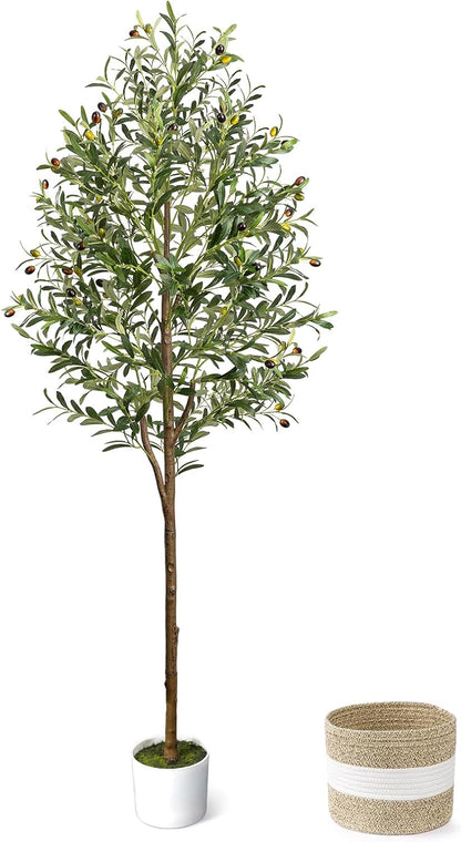 4FT Artificial Olive Tree Indoor Tall Faux with Planter