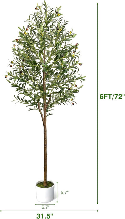 4FT Artificial Olive Tree Indoor Tall Faux with Planter