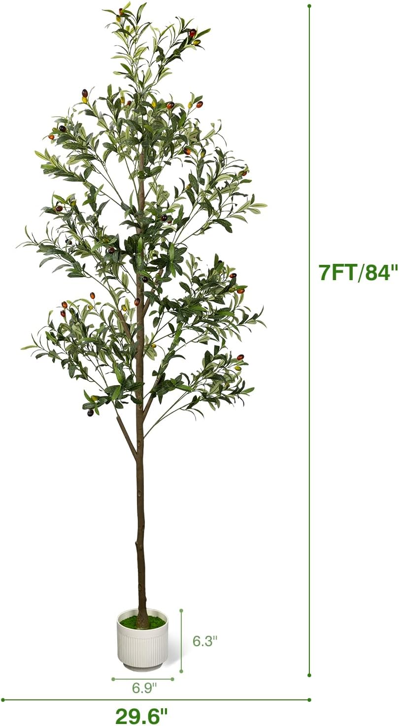 4FT Artificial Olive Tree Indoor Tall Faux with Planter