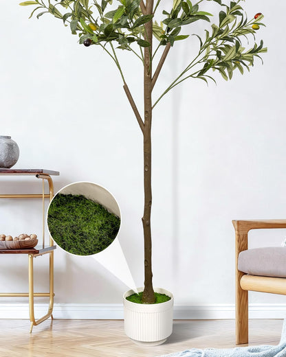 4FT Artificial Olive Tree Indoor Tall Faux with Planter