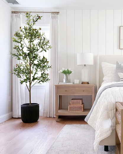 4FT Artificial Olive Tree Indoor Tall Faux with Planter