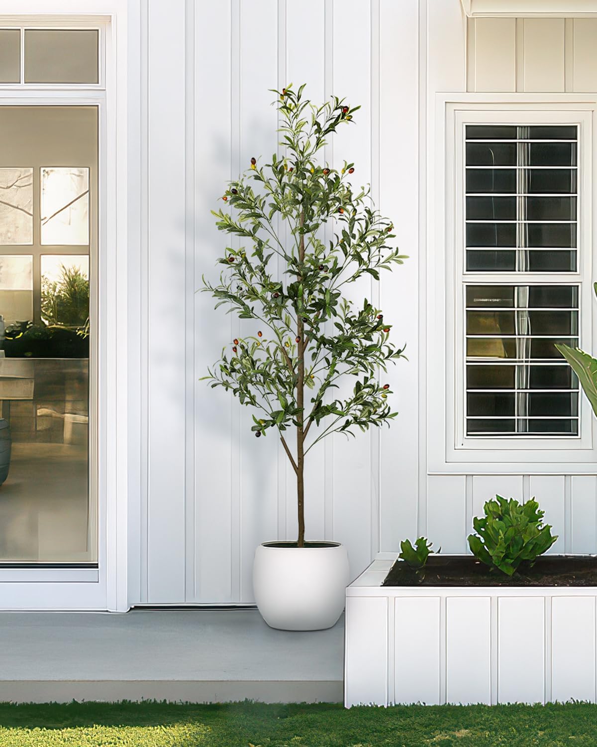 4FT Artificial Olive Tree Indoor Tall Faux with Planter