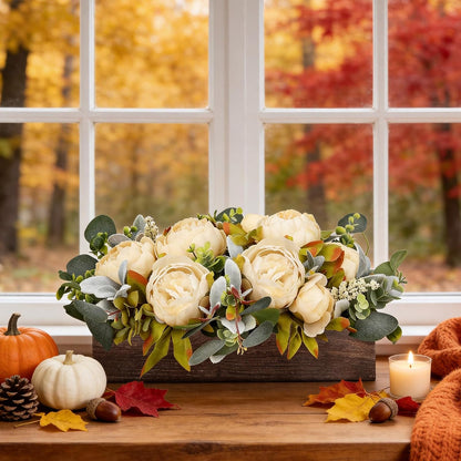 Pre-Made Floral Centerpieces for Dining Table - Pink | Artificial Peonies Hydrangea Centerpieces for Table Fake Flower Decorations for Wedding Living Room Party Bar Kitchen Table