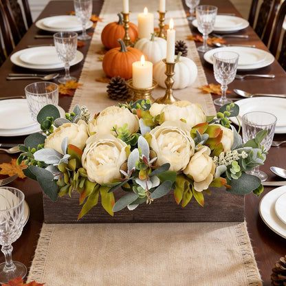 Pre-Made Floral Centerpieces for Dining Table - Pink | Artificial Peonies Hydrangea Centerpieces for Table Fake Flower Decorations for Wedding Living Room Party Bar Kitchen Table