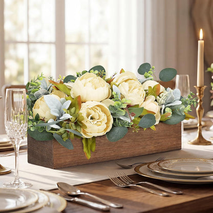 Pre-Made Floral Centerpieces for Dining Table - Pink | Artificial Peonies Hydrangea Centerpieces for Table Fake Flower Decorations for Wedding Living Room Party Bar Kitchen Table