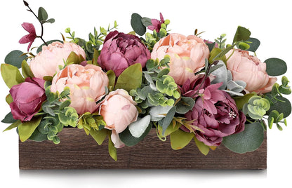 Pre-Made Floral Centerpieces for Dining Table - Pink | Artificial Peonies Hydrangea Centerpieces for Table Fake Flower Decorations for Wedding Living Room Party Bar Kitchen Table