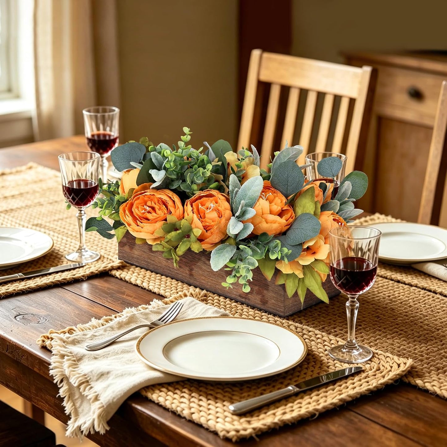 Pre-Made Floral Centerpieces for Dining Table - Pink | Artificial Peonies Hydrangea Centerpieces for Table Fake Flower Decorations for Wedding Living Room Party Bar Kitchen Table