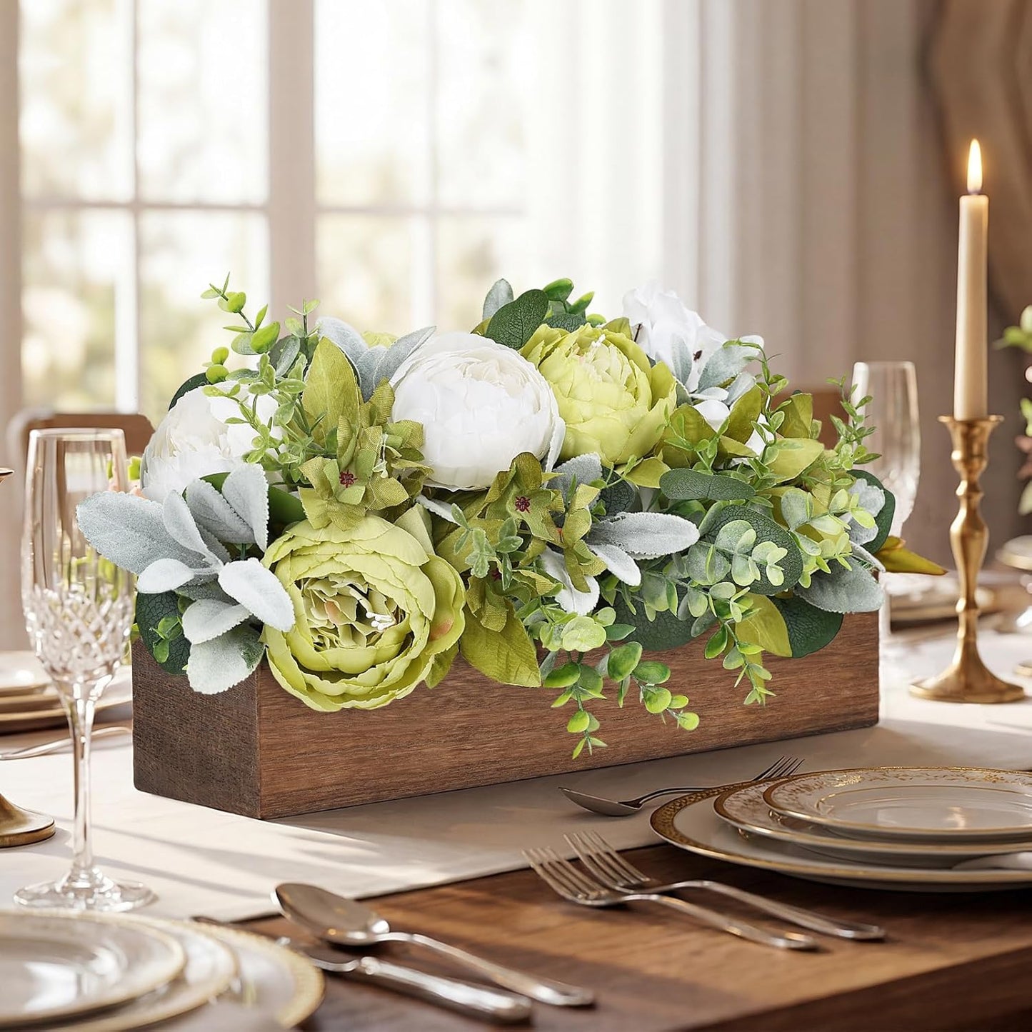 Pre-Made Floral Centerpieces for Dining Table - Pink | Artificial Peonies Hydrangea Centerpieces for Table Fake Flower Decorations for Wedding Living Room Party Bar Kitchen Table