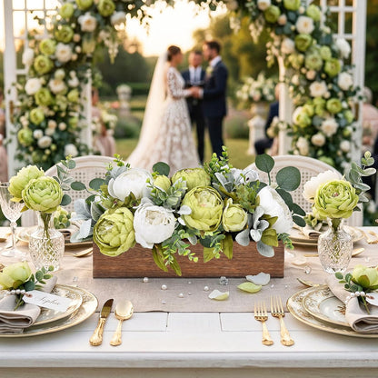 Pre-Made Floral Centerpieces for Dining Table - Pink | Artificial Peonies Hydrangea Centerpieces for Table Fake Flower Decorations for Wedding Living Room Party Bar Kitchen Table
