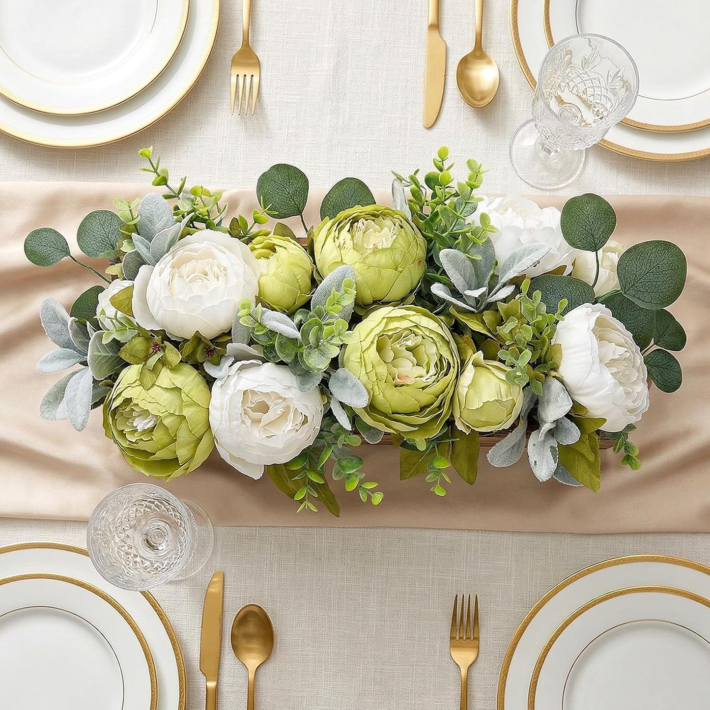 Pre-Made Floral Centerpieces for Dining Table - Pink | Artificial Peonies Hydrangea Centerpieces for Table Fake Flower Decorations for Wedding Living Room Party Bar Kitchen Table