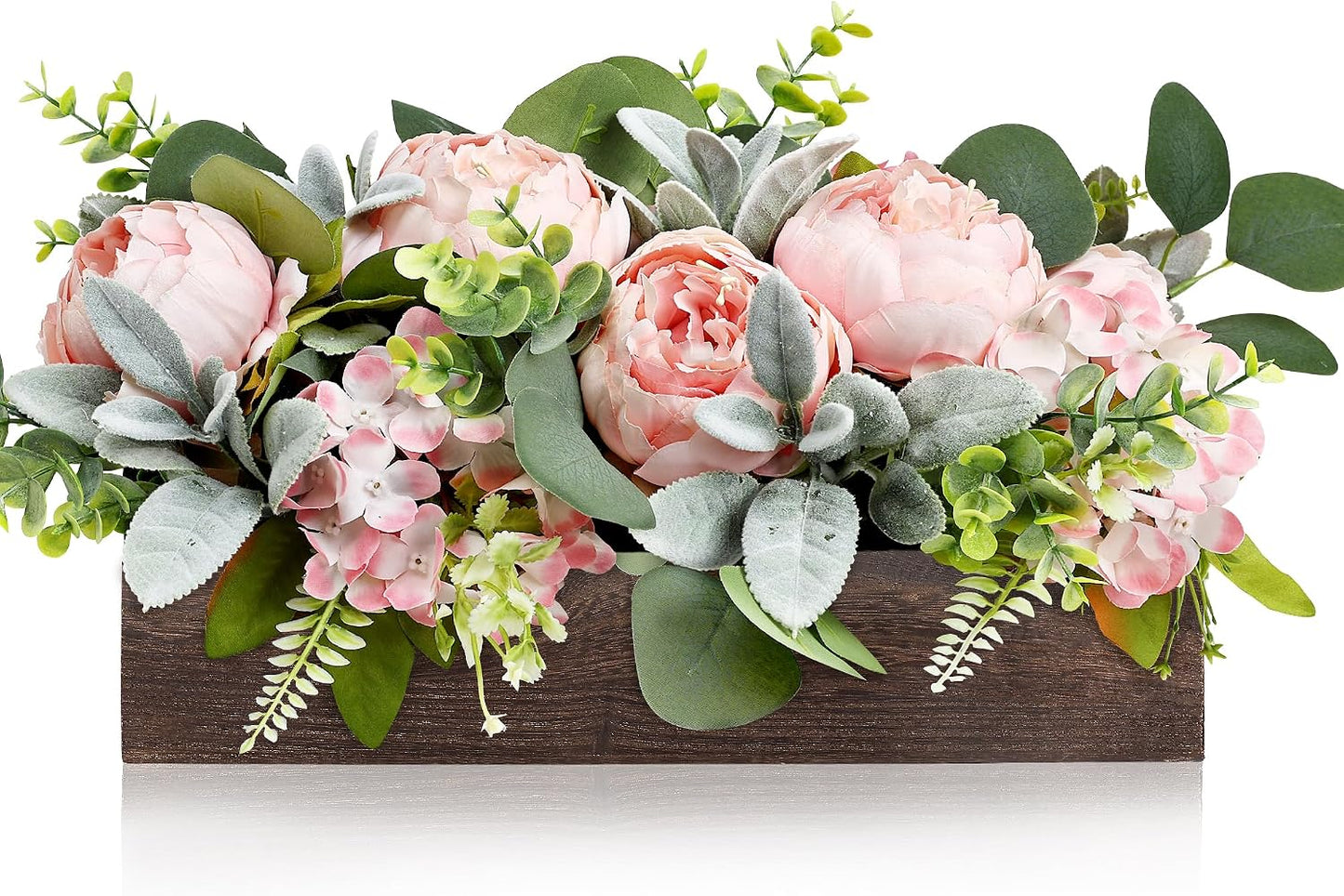 Pre-Made Floral Centerpieces for Dining Table - Pink | Artificial Peonies Hydrangea Centerpieces for Table Fake Flower Decorations for Wedding Living Room Party Bar Kitchen Table