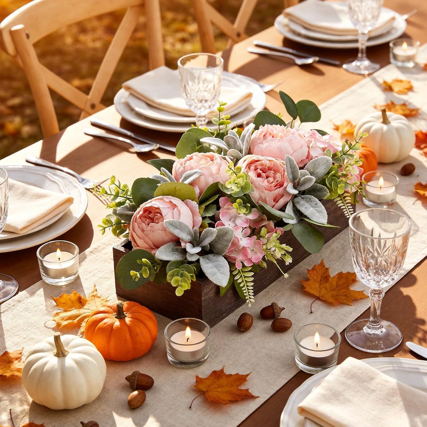 Pre-Made Floral Centerpieces for Dining Table - Pink | Artificial Peonies Hydrangea Centerpieces for Table Fake Flower Decorations for Wedding Living Room Party Bar Kitchen Table