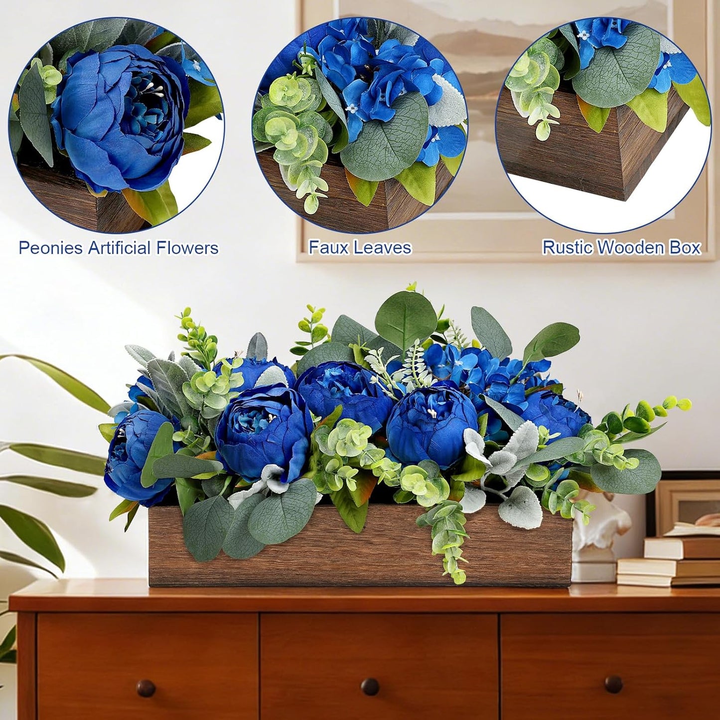 Pre-Made Floral Centerpieces for Dining Table - Pink | Artificial Peonies Hydrangea Centerpieces for Table Fake Flower Decorations for Wedding Living Room Party Bar Kitchen Table