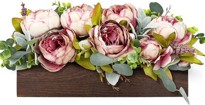 Pre-Made Floral Centerpieces for Dining Table - Pink | Artificial Peonies Hydrangea Centerpieces for Table Fake Flower Decorations for Wedding Living Room Party Bar Kitchen Table