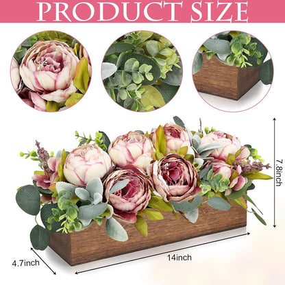 Pre-Made Floral Centerpieces for Dining Table - Pink | Artificial Peonies Hydrangea Centerpieces for Table Fake Flower Decorations for Wedding Living Room Party Bar Kitchen Table
