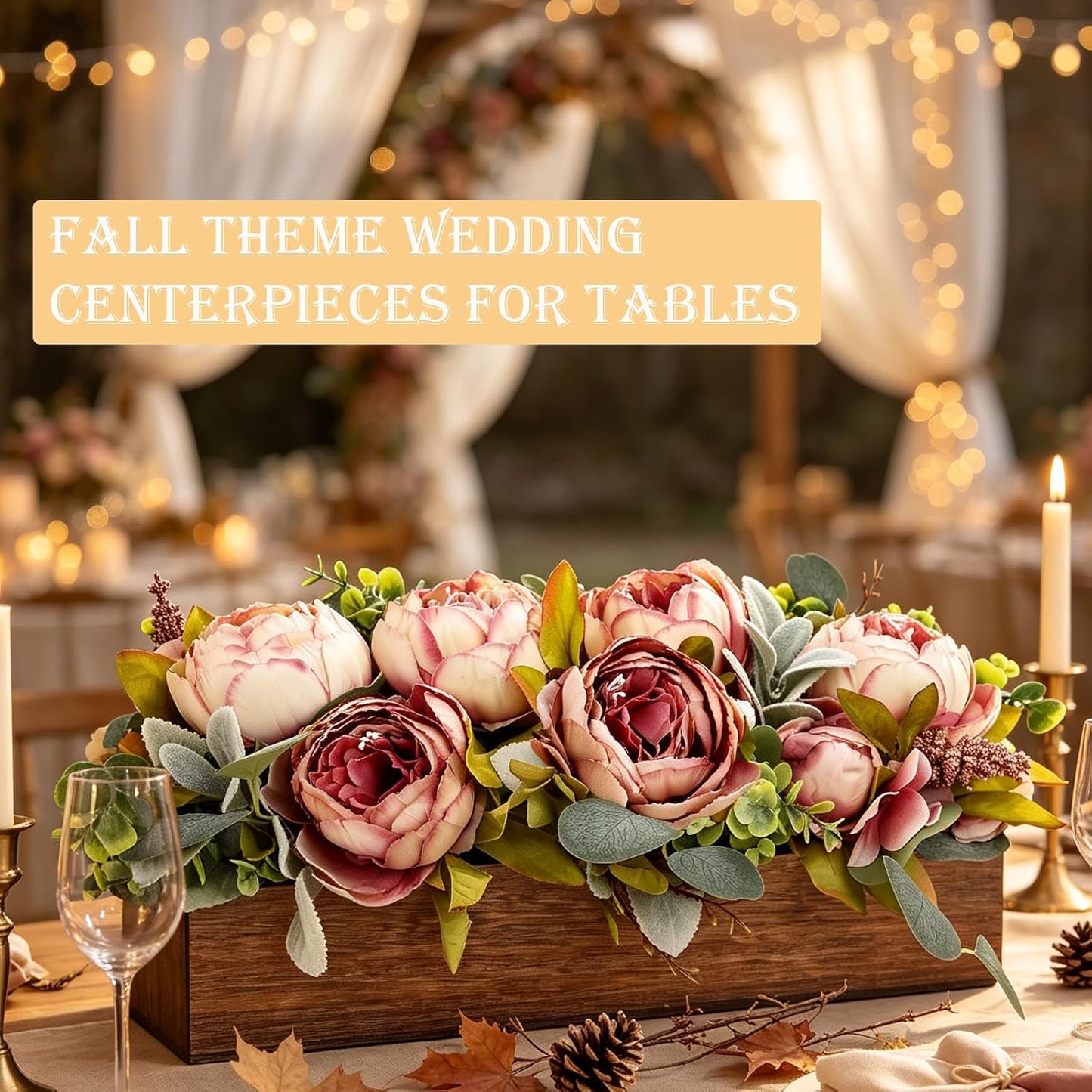 Pre-Made Floral Centerpieces for Dining Table - Pink | Artificial Peonies Hydrangea Centerpieces for Table Fake Flower Decorations for Wedding Living Room Party Bar Kitchen Table