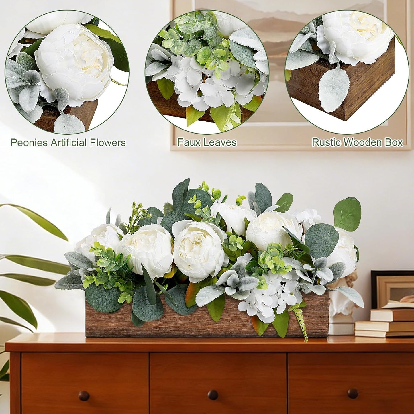 Pre-Made Floral Centerpieces for Dining Table - Pink | Artificial Peonies Hydrangea Centerpieces for Table Fake Flower Decorations for Wedding Living Room Party Bar Kitchen Table