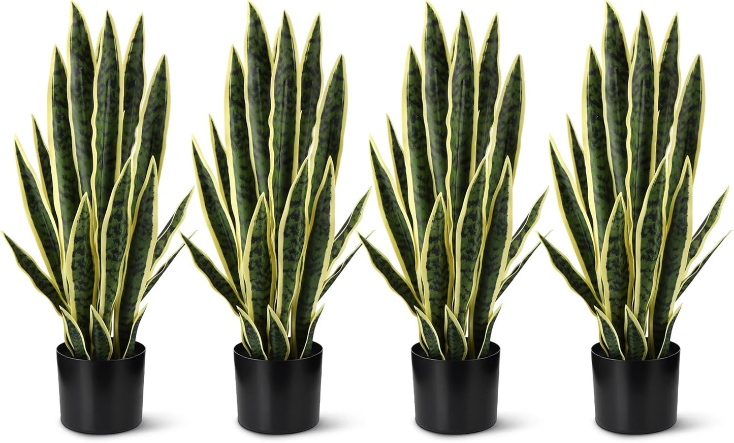 Tall Artificial Snake Plant Faux Sansevieria Plant Large Fake Snake Bulk in Pot for Home Office Housewarming Gift(2 Pack,2.25 Ft)