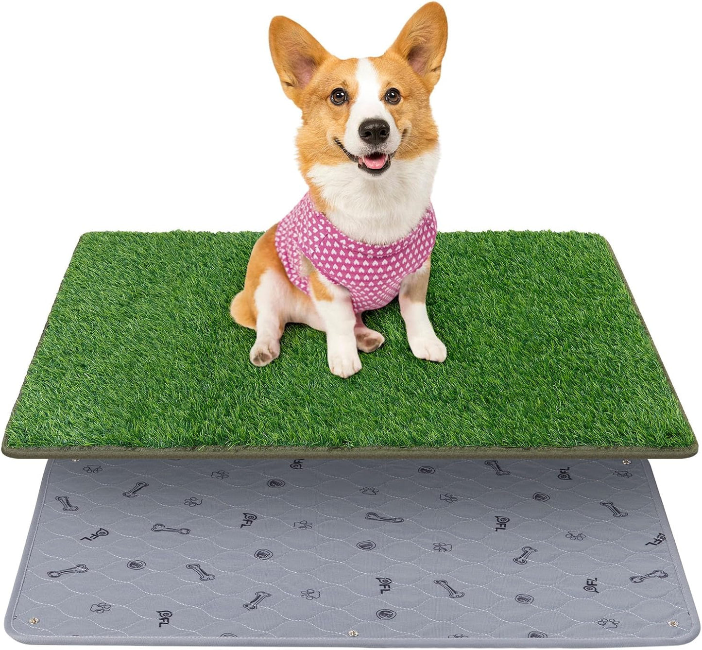 Dog Grass Mat with Pee Pad: Artificial Indoor Grass Potty Training Pads for Dogs Doggies Washable,Reusable Puppy Pads Leakproof on Outdoor Patio Balcony Apartment(39x31.49'')