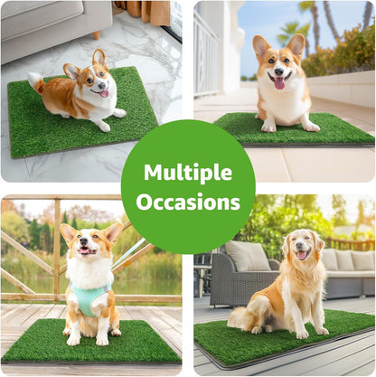 Dog Grass Mat with Pee Pad: Artificial Indoor Grass Potty Training Pads for Dogs Doggies Washable,Reusable Puppy Pads Leakproof on Outdoor Patio Balcony Apartment(39x31.49'')