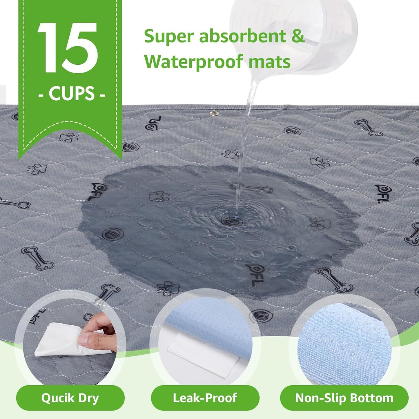 Dog Grass Mat with Pee Pad: Artificial Indoor Grass Potty Training Pads for Dogs Doggies Washable,Reusable Puppy Pads Leakproof on Outdoor Patio Balcony Apartment(39x31.49'')