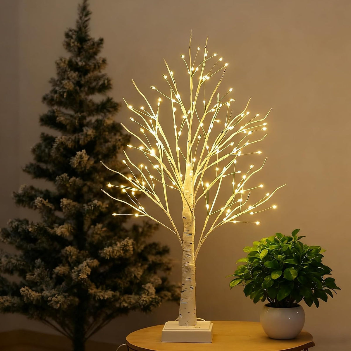 144 LED Birch Tree Lights,Tabletop Bonsai Fairy Light Spirit Tree,DIY Artificial Tree Lamp with Timer USB/Battery Powered for Bedroom Christmas Home, Wedding, Holiday Decor (Warm White)