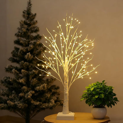 144 LED Birch Tree Lights,Tabletop Bonsai Fairy Light Spirit Tree,DIY Artificial Tree Lamp with Timer USB/Battery Powered for Bedroom Christmas Home, Wedding, Holiday Decor (Warm White)