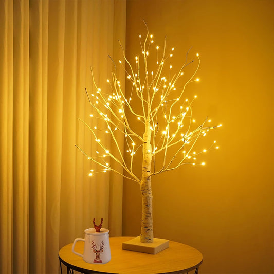 144 LED Birch Tree Lights,Tabletop Bonsai Fairy Light Spirit Tree,DIY Artificial Tree Lamp with Timer USB/Battery Powered for Bedroom Christmas Home, Wedding, Holiday Decor (Warm White)