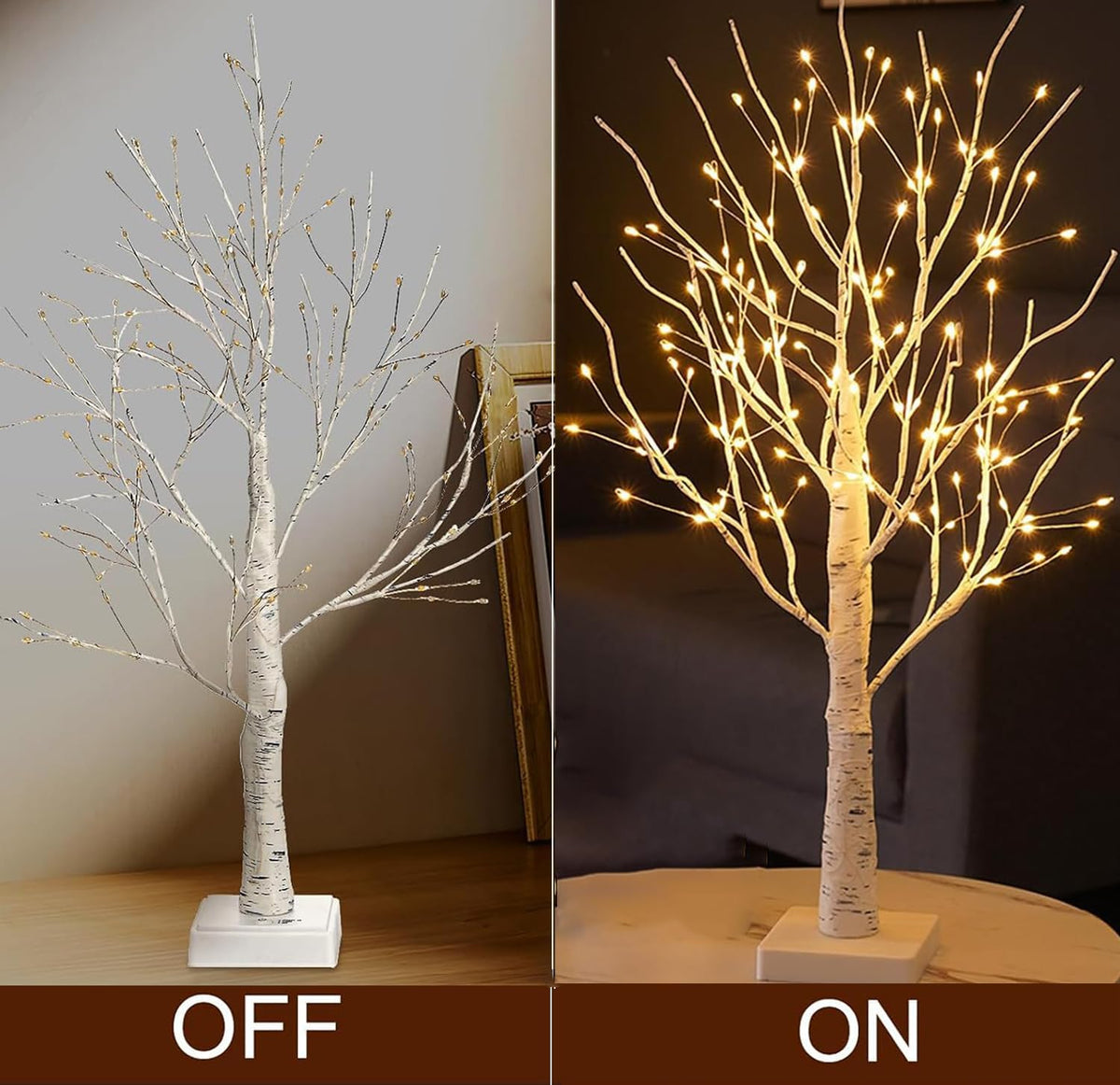 144 LED Birch Tree Lights,Tabletop Bonsai Fairy Light Spirit Tree,DIY Artificial Tree Lamp with Timer USB/Battery Powered for Bedroom Christmas Home, Wedding, Holiday Decor (Warm White)