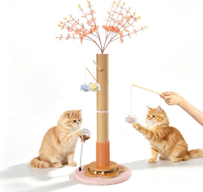 45" Tall Cat Scratching Post with Sisal Rope & Balls