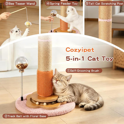 45" Tall Cat Scratching Post with Sisal Rope & Balls
