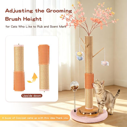 45" Tall Cat Scratching Post with Sisal Rope & Balls