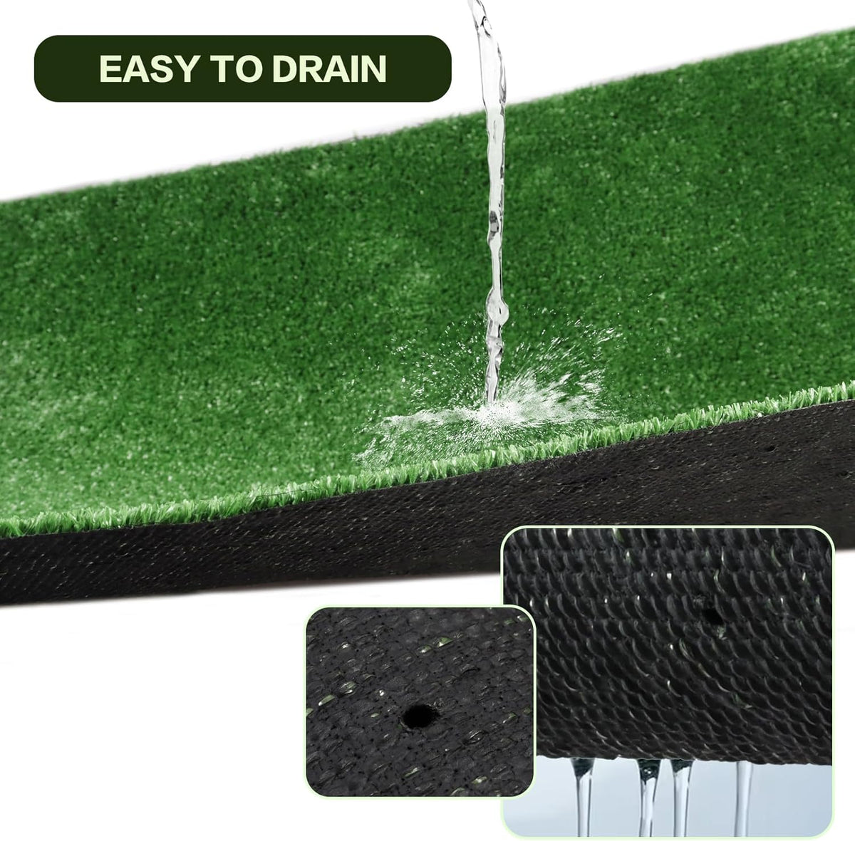 Artificial Grass Turf Lawn, 4FTx6FT Indoor Outdoor Garden Patio Landscape Synthetic Grass Mat Party Carpet, Fake Grass with Drainage Holes, Customized Sizes, Soft for Kids and Pets