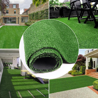 Artificial Grass Turf Lawn, 4FTx6FT Indoor Outdoor Garden Patio Landscape Synthetic Grass Mat Party Carpet, Fake Grass with Drainage Holes, Customized Sizes, Soft for Kids and Pets