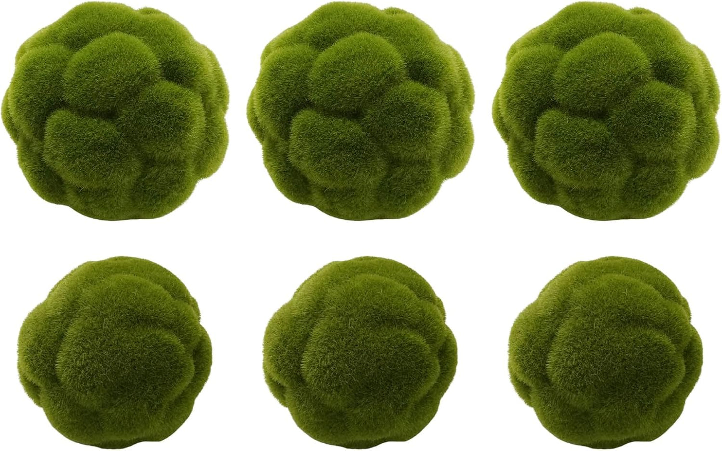 6 PCS Green Moss Ball Decorations, Simulated Moss Balls, Artificial Plant Decorations, Suitable for Garden Wedding Party Decorations