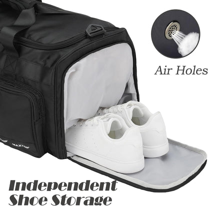 Large Gym Bag for Women Men Travel Duffle Bag With Shoe Compartment | Shoe Compartment,Dry and Wet Separation,Large Capacity Overnight Bag for Yoga Travel Weekend Dance