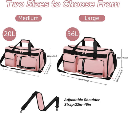 Large Gym Bag for Women Men Travel Duffle Bag With Shoe Compartment | Shoe Compartment,Dry and Wet Separation,Large Capacity Overnight Bag for Yoga Travel Weekend Dance