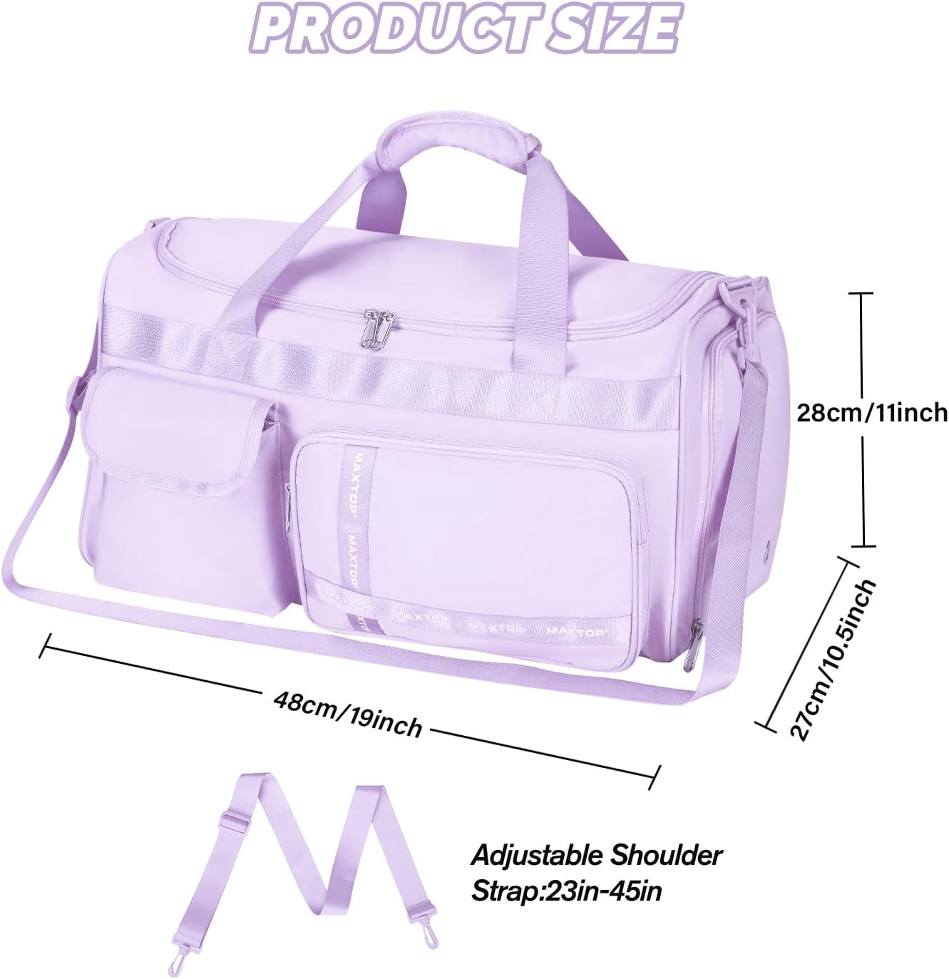 Large Gym Bag for Women Men Travel Duffle Bag With Shoe Compartment | Shoe Compartment,Dry and Wet Separation,Large Capacity Overnight Bag for Yoga Travel Weekend Dance