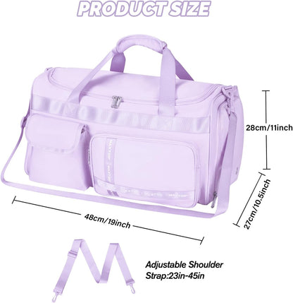 Large Gym Bag for Women Men Travel Duffle Bag With Shoe Compartment | Shoe Compartment,Dry and Wet Separation,Large Capacity Overnight Bag for Yoga Travel Weekend Dance
