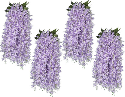 Artificial Silk Lilac Purple Flowers Garland 10Pc-30Branche 33.5in